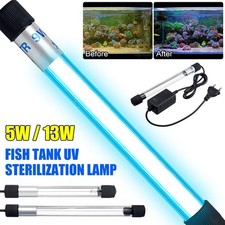 5-13W Aquarium Fish Tank Pond UV Steriliser Light Water Clean Lamp Submersible