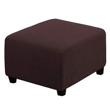 qiden Square Footstool Cover Stretch Ottoman Cover Plush SIZE L