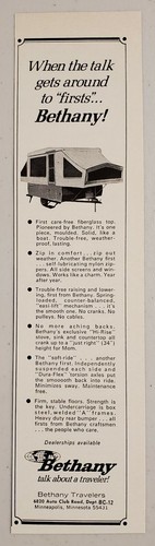 1970 print bethany - ad, tent