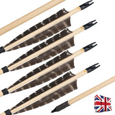 Archery 32" Wooden Arrows Turkey Feather Traditional Bow Longbow Hunting 12PACK