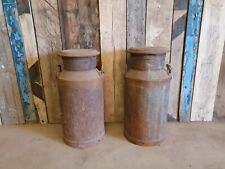 Pair of vintage steel 10 gallon milk churns. Birmingham Co op Society 