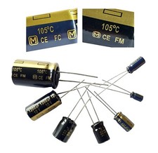 FC, FM Panasonic (JAPAN) HiFi AUDIO capacitors, 1uF-1800uF, 6.3V-100V -ref:x982