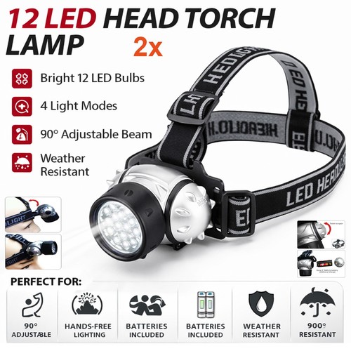 Super bright head torch - 2x,
