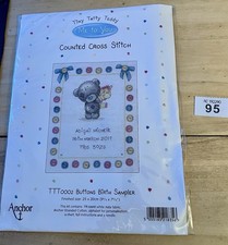 Tatty Teddy TTT0002 Buttons Birth Sampler Counted Cross Stitch Kit
