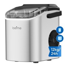 LOEFME Ice Maker w/ Ice Scoop Basket 12Kg in 24 Hrs 9 Cubes Ready in 6-10Mins