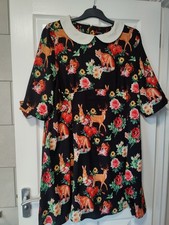 Hell Bunny 4xl 22 Hermeline Mini Dress Autumn Collar Vintage 50s 60s Woodland