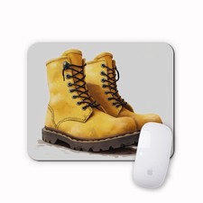 Retro Doc Martens Yellow Boots Mousemat Punk Grunge Computer Mat Mouse Pad Gift