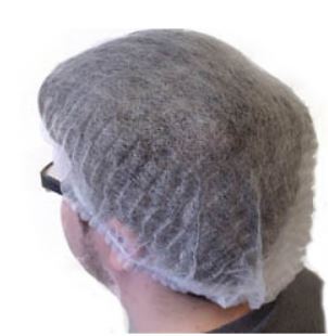 White mesh mob cap hair - white,