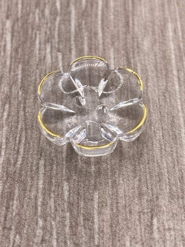 Clear flower gold rim - gold, hole