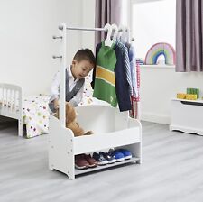 Kids Hanging Rail Extra Storage Shelf Children's Bedroom furniture White Wood