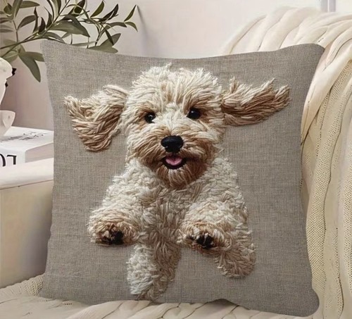 Cute running dog - dog, cushion