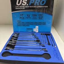 US PRO Tools 17pc 8mm-24mm Metric Gear Ratchet Wrench Spann(incomplete)