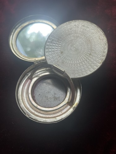 Antique silver powder mirror - antique,