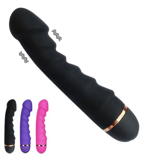 Ribbed dildo vibrator - vibrator, modes