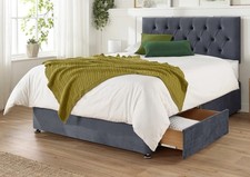 4FT6 PLUSH DIVAN BED SET WITH MEMORY MATTRESS AND TWO SIDE DRAWERS AND HEADBOARD