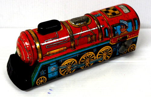 Vintage tin lithograph - tin, train