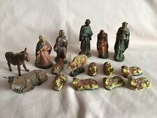 ANTIQUE ART DECO NATIVITY SCENE MADE IN ITALY IN WELL USED & SOME BROKEN PARTS.