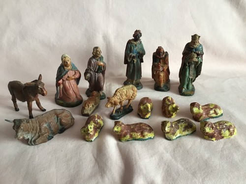 Antique art deco nativity - art,