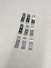 9 x Meccano 1.5" Double Angled Strips Part 48 Zinc/Silver Stamped