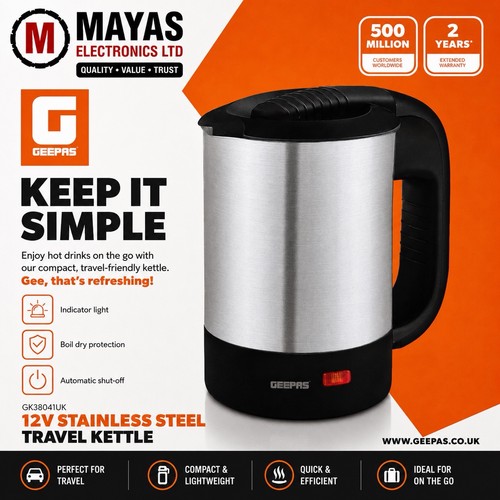 Geepas 12v stainless steel - 12v,