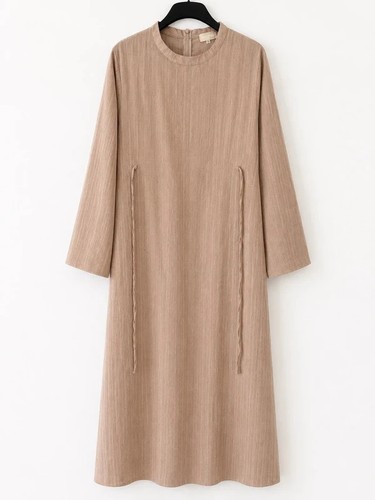 Beige textured abaya - beige, maxi