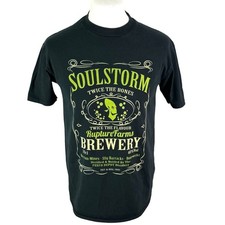 Soul Storm Brewery T Shirt Large Black 90s Beer Ale Pub Drinking Tee L