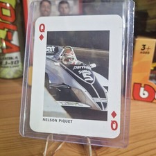 Nelson Piquet F1 GP Champion Poker Playing Card Memorabilia - Queen of Diamonds 