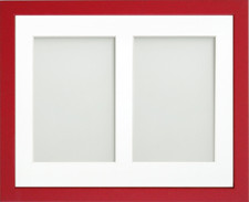 Red Multiple Photo Frame Jellybean Bright Wooden Multi Aperture Collage Mount