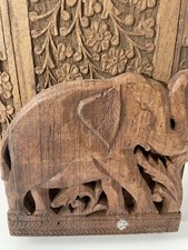 WOODEN CARVED ELEPHANT SHELF BEAUTIFUL CRAFTSMANSHIP VINTAGE ANTIQUE
