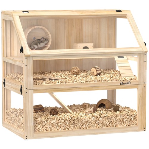 Pawhut wooden hamster cage - wooden,