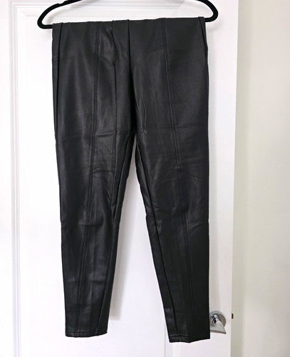 Black faux leather stretch - m&s,