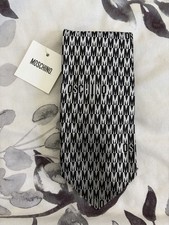 Moschino Men's Silk Tie Silver