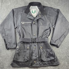 Belstaff Townmaster Vintage Waterproof Belted Motorcycle Jacket Medium Black