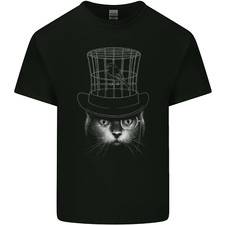 Under My Hat Funny Cat Bird Cage Mens Light Cotton T-Shirt