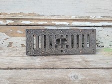 Victorian Cast Iron Hit & Miss Vent Cover – 23cm Ornate Sliding Air Brick Grille
