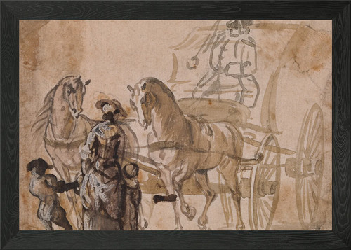 Horse drawn carriage sketch - horse-drawn,