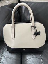 Radley Medium Leather Handbag Brand New Never Used Cream & Black