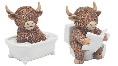 Highland cow soaking bath - cow,