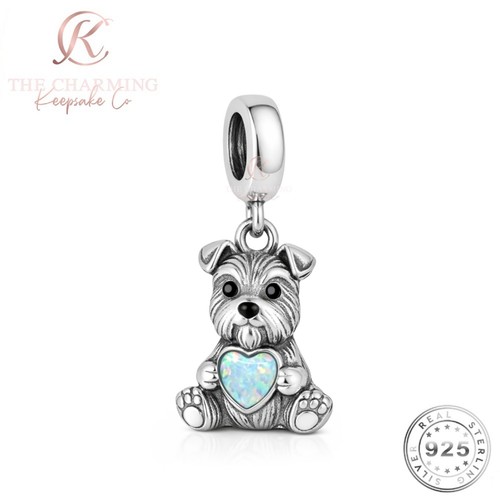 Schnauzer dog charm silver - dog,