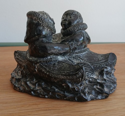 Wolf soapstone sculpture inuit - soapstone,
