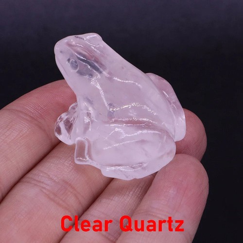 Natural clear quartz frog - clear,