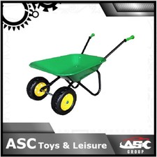 New Child Kids Twin Wheel Wheelbarrow - Green / Black - Toy, Play, Farm, Garden