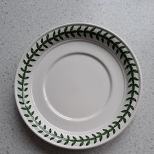 Portmeirion Botanic Garden Saucer, Green Leaf Border, Green & White