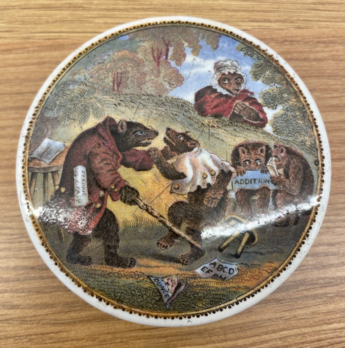 Antique pratt small pot lid - small,