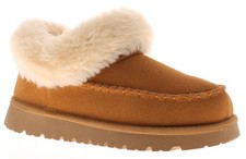 Apache Womens Slipper Cuddle Bootee Faux Fur Lining Leather Suede Tan UK Size