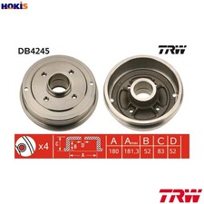 2x BRAKE DRUM DB4245 FOR