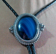 Western Bolo Tie Blue Stone