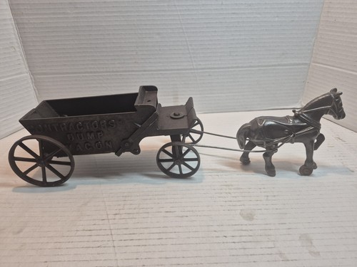 Antique cast iron horse drawn - antique,