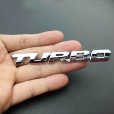 3D TURBO Chrome Metal Logo Sport Car Styling Stickers Decal Badge Emblem Silver