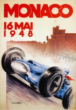 AV38 Vintage 1948 Monaco Grand Prix Classic Motor Racing Poster Print A1 A2 A3 